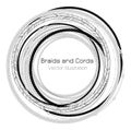 Vector Black and White Braids and Cords Round Bight Background Simple Ropes Frame Template for Design Project Royalty Free Stock Photo