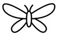 Vector black and white butterfly icon. Funny woodland, forest or garden insect. Cute bug line illustration or coloring page for Royalty Free Stock Photo