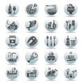 Vector black on white circle button Set of flat icons and elements about food and drink for cuisine web restaurant menu Royalty Free Stock Photo