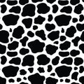 Vector black and white cow texture seamless pattern background Royalty Free Stock Photo