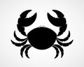 Vector black and white crab silhouette