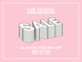 Vector black and white 3D effect sale typography design on a pink background. Royalty Free Stock Photo