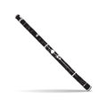 Vector black and white didgeridoo, traditional australian wind musical instrument