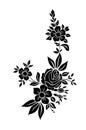 Vector Black and white floral elements for design