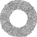 Vector black and white floral frame pattern Royalty Free Stock Photo