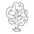 Vector black and white garden or forest tree icon