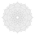 Vector black and white geometric lacy abstract floral mandala - adult coloring book page
