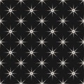 Vector black and white geometric seamless pattern. Stylish dotted background with sparkles, flares Royalty Free Stock Photo