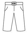 Vector black and white groom pants line icon. Cute just married boy suit piece. Wedding ceremony outline clothes. Cute gentleman