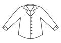 Vector black and white groom shirt icon. Cute just married boy suit piece. Wedding ceremony line clothes. Cute gentleman outline