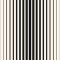 Vector black and white halftone geometric seamless pattern with vertical lines Royalty Free Stock Photo