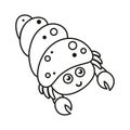 vector black and white hermit crab icon Royalty Free Stock Photo
