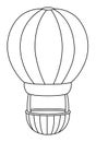 Vector black and white hot air balloon line icon. Air transport for kids. Funny transportation clip art for children. Cute vehicle Royalty Free Stock Photo