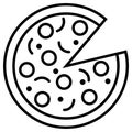 black and white icon pizza