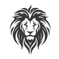 Vector black and white image of a lion head, tattoo Royalty Free Stock Photo