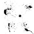 Vector black and white ink splash, blot and brush stroke, spot, spray, smudge, spatter, splatter, drip, drop, ink blob Grunge