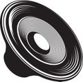 Black and white isolated illustration of speaker acoustic device Royalty Free Stock Photo