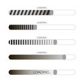 Vector Black and White Loading Bar Futuristic Illustrations, Icons Set, Web Elements. Royalty Free Stock Photo