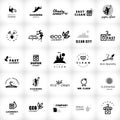 Vector black and white logo collection for cleaning company.