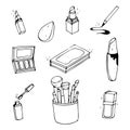Vector black and white make up set Royalty Free Stock Photo