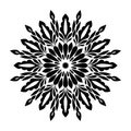 vector Black and white mandala leaf motif vector design