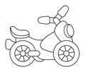 Vector black and white motobike icon. Line bike illustration isolated on white background. Active sport equipment sign or coloring
