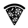 Vector black white pizza icon
