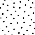 Vector black and white polka dots seamless pattern background Royalty Free Stock Photo