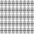 Vector Black And White Repeated Geometrical Circles Looking Flowers Shape Triangles On White Background Vector Illustrations.