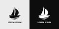 Vector black and white sailboat icon