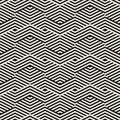 Vector black and white seamless pattern with broken geometric lines, stripes Royalty Free Stock Photo