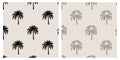 Vector Black and White Seamless Pattern with Palm Trees, Palm Tree Design Template, Print. Palm Silhouettes. Tropical Royalty Free Stock Photo