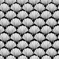 Vector black and white seashells repeat pattern. Suitable for gift wrap, textile and wallpaper Royalty Free Stock Photo