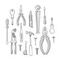 Vector black and white set of home tools isolated on white background Royalty Free Stock Photo