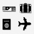 Summer travel icon set isolated on transparent background Royalty Free Stock Photo