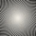 Vector Black And White Spiral Halftone Radial Gradient Optical Illusion