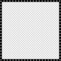 Vector black and white square border made of animal paws print isolated Royalty Free Stock Photo