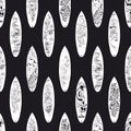 Vector Black White Surfing Boards Seamless Pattern Royalty Free Stock Photo