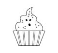 Vector black and white sweet for trick or treat game. Scary ghost like cupcake. Traditional Halloween party food. Monster shaped Royalty Free Stock Photo