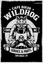 Black and White T-shirt Design of Wild Boar Motorcycle Riders