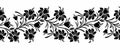 Vector black and white tulip flower border design Royalty Free Stock Photo