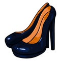 Vector Black Women Highheels Shoes