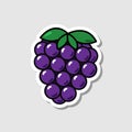 Vector blackberry sticker in cartoon style. Isolated berry Royalty Free Stock Photo