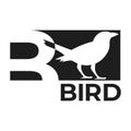 Vector Blackbird Silhouette On White Background Logo Bird Identity