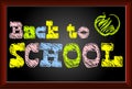 Vector blackboard with colorful elements