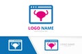 Vector bladder and browser logo combination. Urinary tract logotype design template.