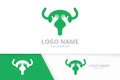 Vector bladder and hands logo combination. Urinary tract logotype design template.