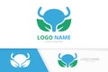 Vector bladder and leaf logo combination. Urinary tract logotype design template.