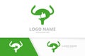 Vector bladder and like logo combination. Urinary tract logotype design template.