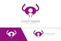 Vector bladder and man logo combination. Urinary tract logotype design template.